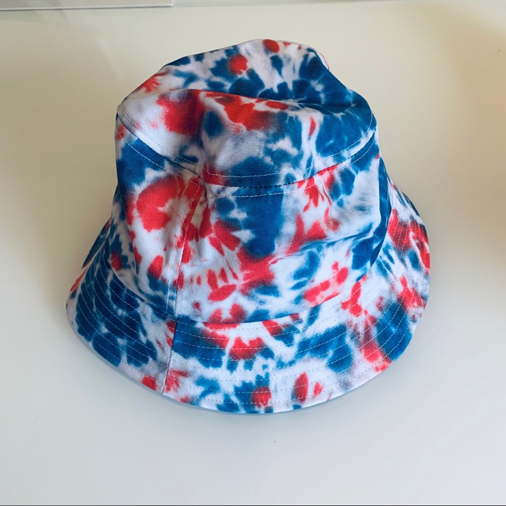 Red, White, and Blue Tie-Dye Bucket Hat
